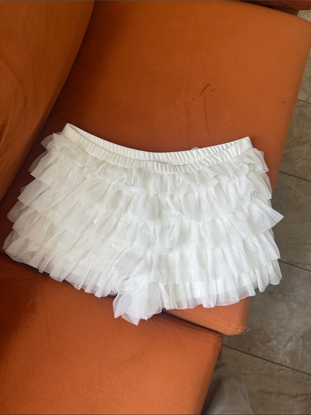 Ruffle lace micro shorts